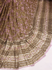Pink Georgette Sequins Embroidery With Heavy Daaman