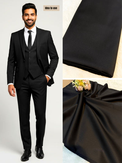 Black Men’s Glace Terry Rayon For Men’s Suiting Unstiched 56 inch width