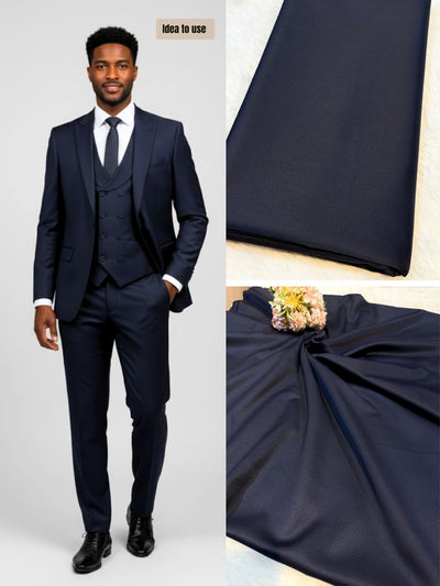 Navy blue Men’s Glace Terry Rayon For Men’s Suiting Unstiched 56 inch width