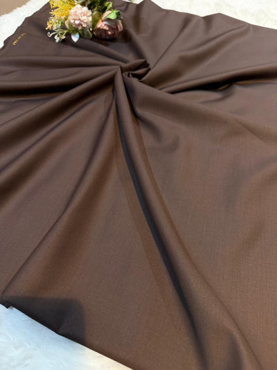 Brown Men’s Glace Terry Rayon For Men’s Suiting Unstiched 56 inch width