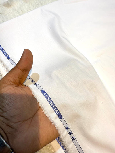 White Terrycot  Fabric For Men’s Kurta Pyjama 39 inch width