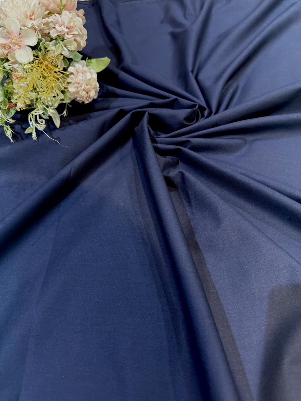 Navy Blue Terrycot  Fabric For Men’s Kurta Pyjama 39 inch width