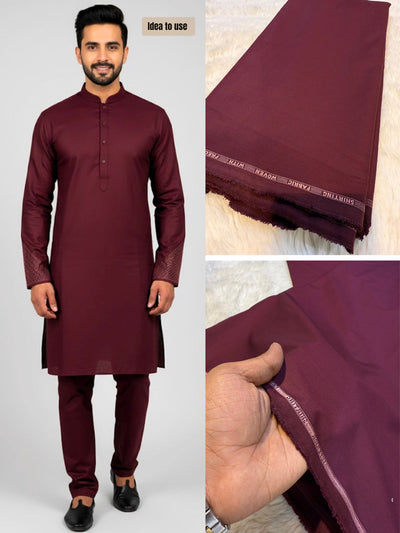 Maroon Terrycot  Fabric For Men’s Kurta Pyjama 39 inch width
