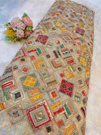 Nayan Pure Zari Tissue Handwork Embroidery 44 inch Width
