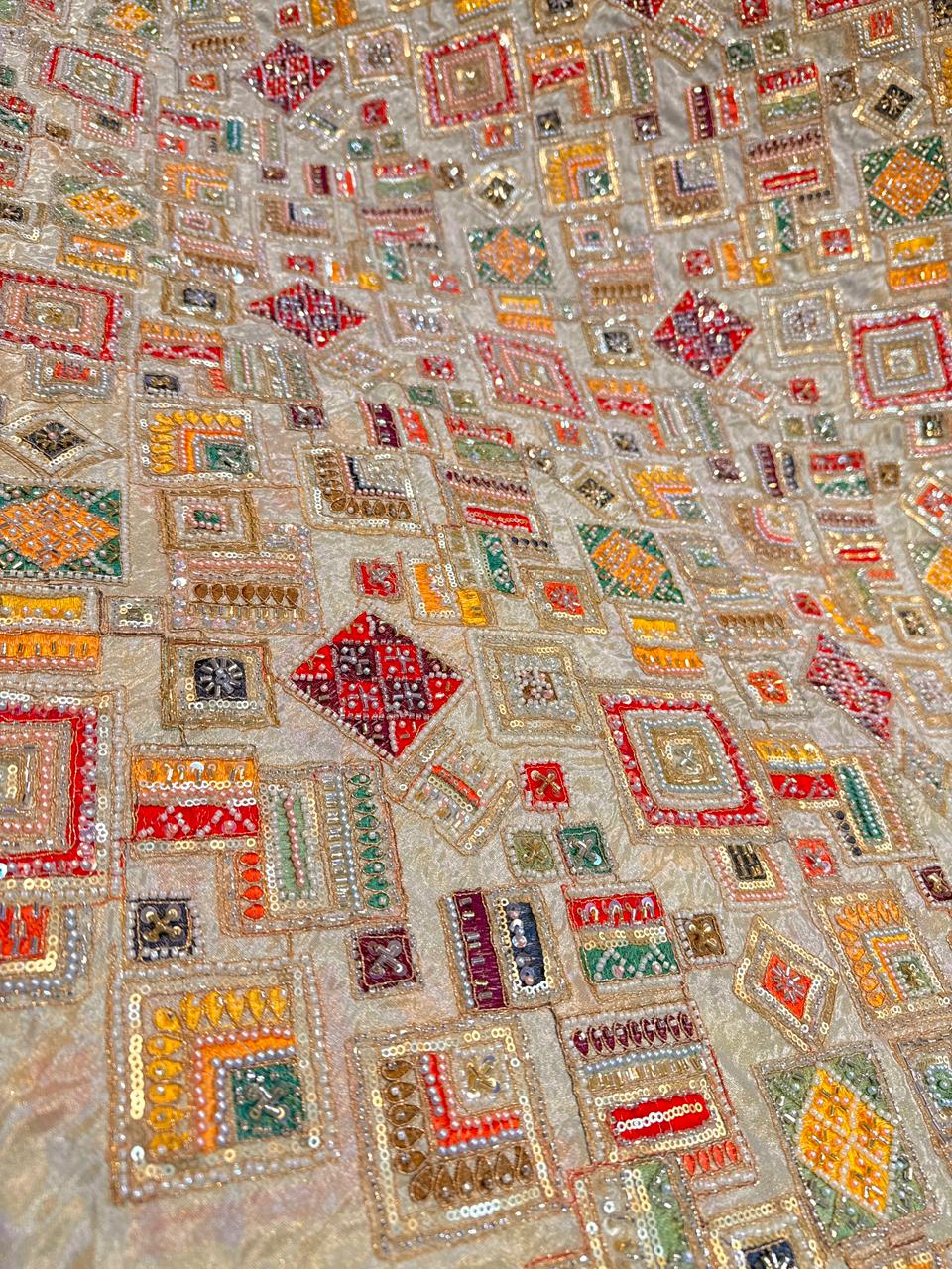 Nayan Pure Zari Tissue Handwork Embroidery 44 inch Width