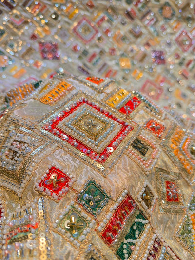 Nayan Pure Zari Tissue Handwork Embroidery 44 inch Width