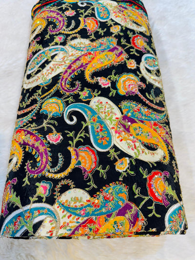 Nora Crape Embroidery paisley pattern 44 inch width