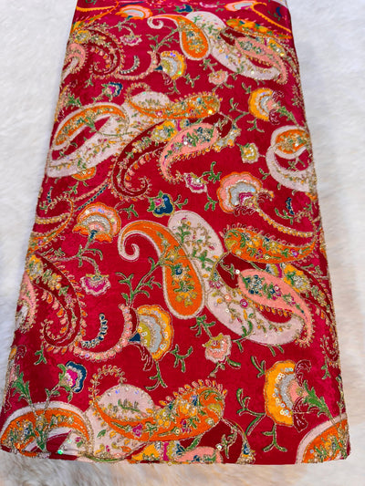 Nora Crape Embroidery paisley pattern 44 inch width