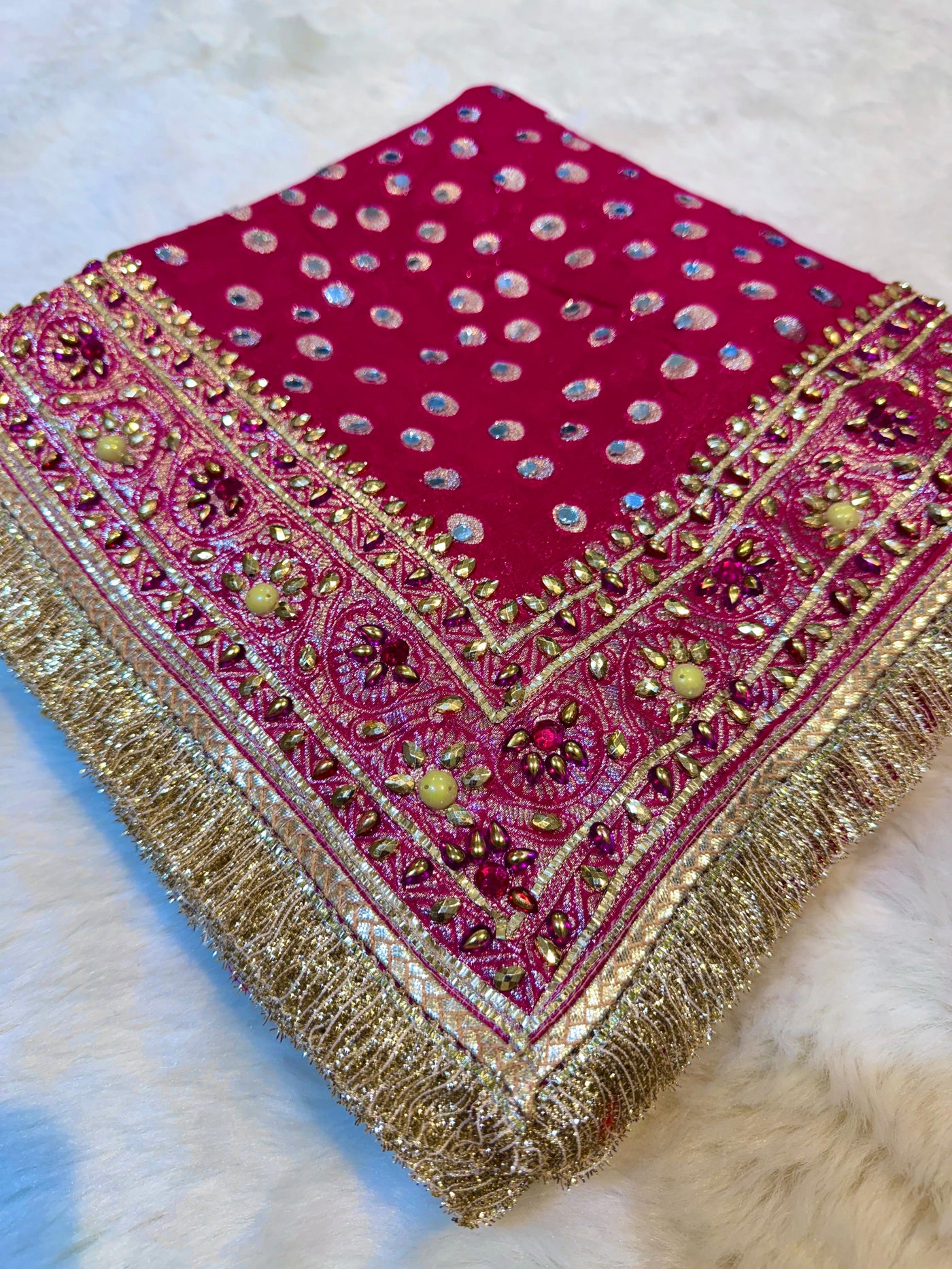Rubani Real  Mirror Handwork Dupatta 2.40 m length