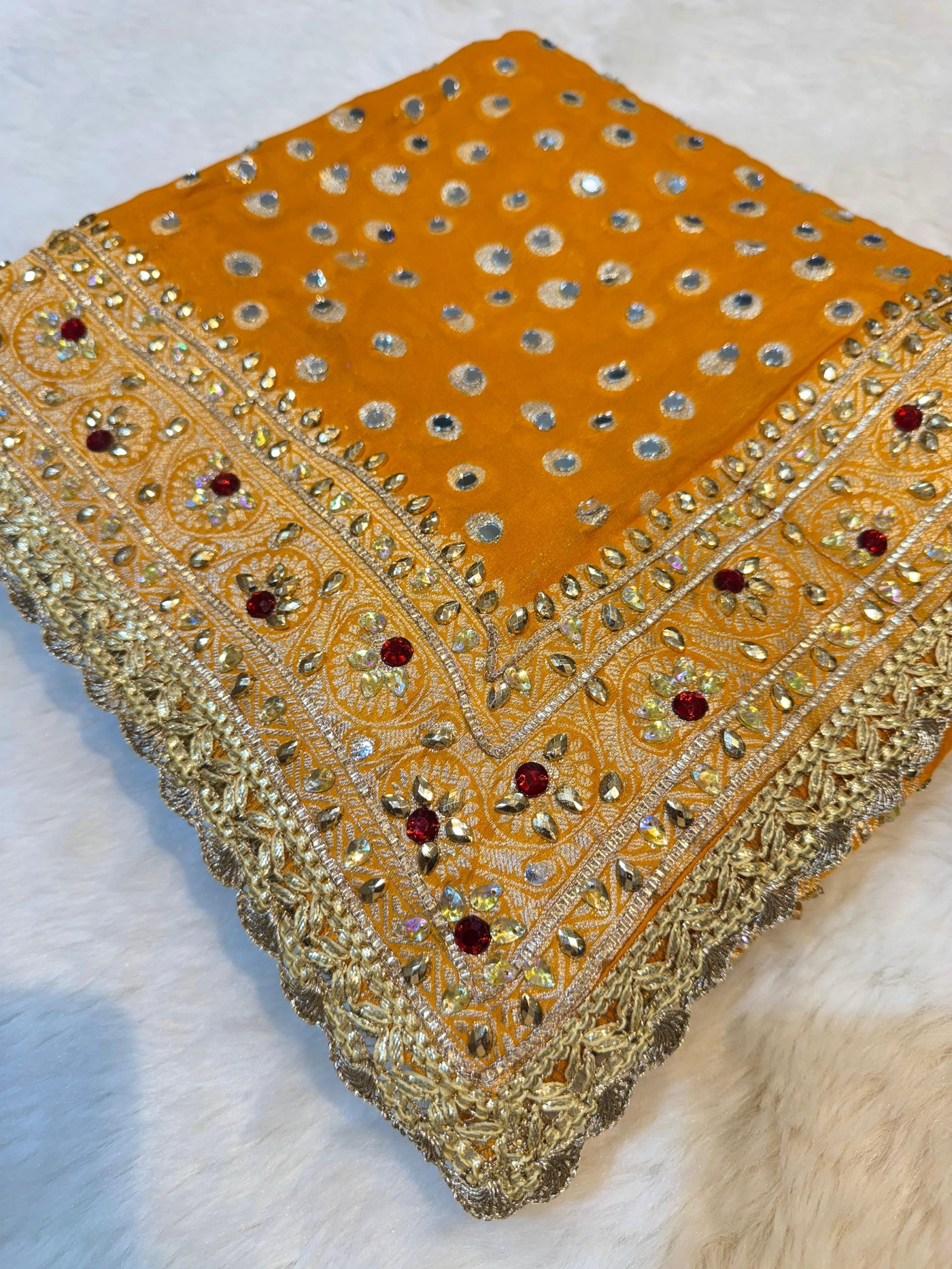 Rubani Real  Mirror Handwork Dupatta 2.40 m length