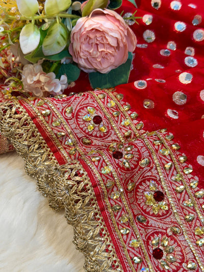 Rubani Real  Mirror Handwork Dupatta 2.40 m length