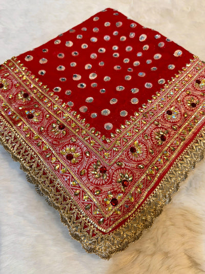 Rubani Real  Mirror Handwork Dupatta 2.40 m length