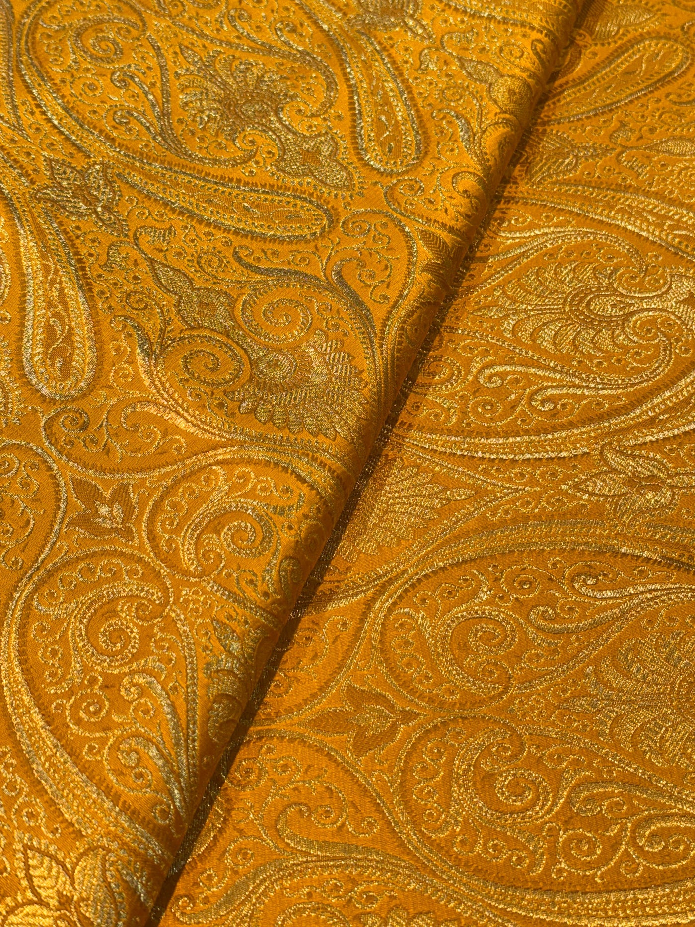 Mustard Banarsi Brocades Talwar Pattern 44 inch width