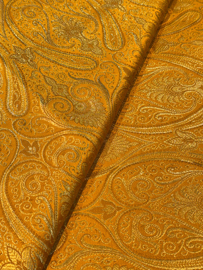 Mustard Banarsi Brocades Talwar Pattern 44 inch width