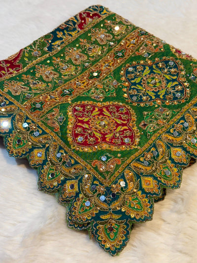 Pure Chinon Leher Handwork  Dupatta With real mirror work 2.50 meter length