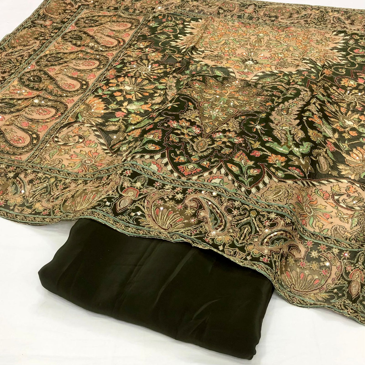 Pure Georgette Itar Dupatta With Pure Crape Suits (optional )