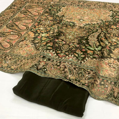 Pure Georgette Itar Dupatta With Pure Crape Suits (optional )