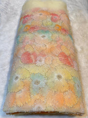 (Precut of 1.20 Meter) Fida Applique Handwork Net Embroidery 54 inch width