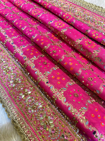 Sheeshmahal Pure Georgette Handwork Dupatta 2.35 meter length