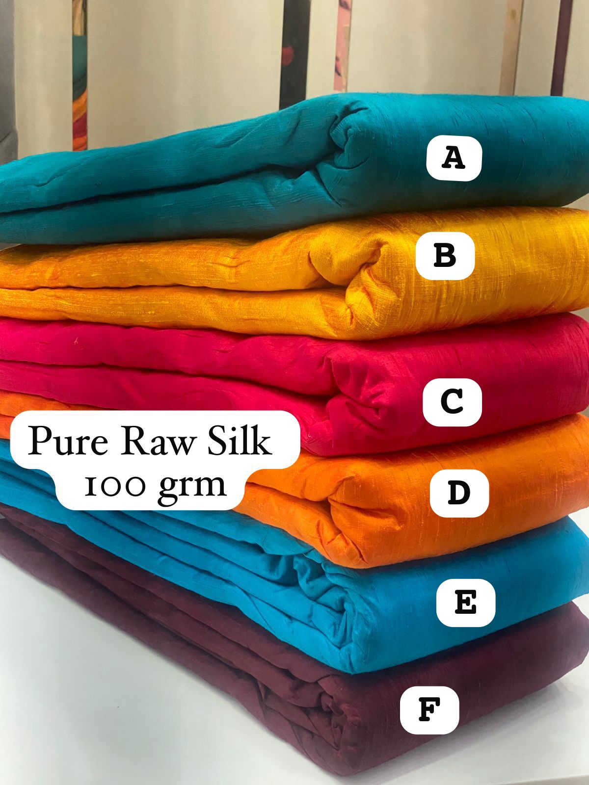 Pure Raw Silk Solid Colors Mill Dyed 44 Inch width