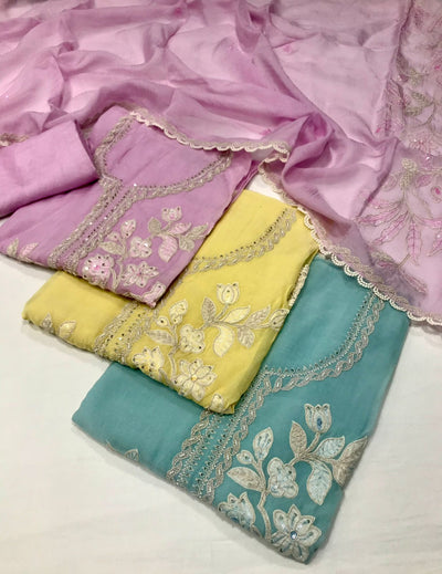 Very Beautiful unstitched organza suits