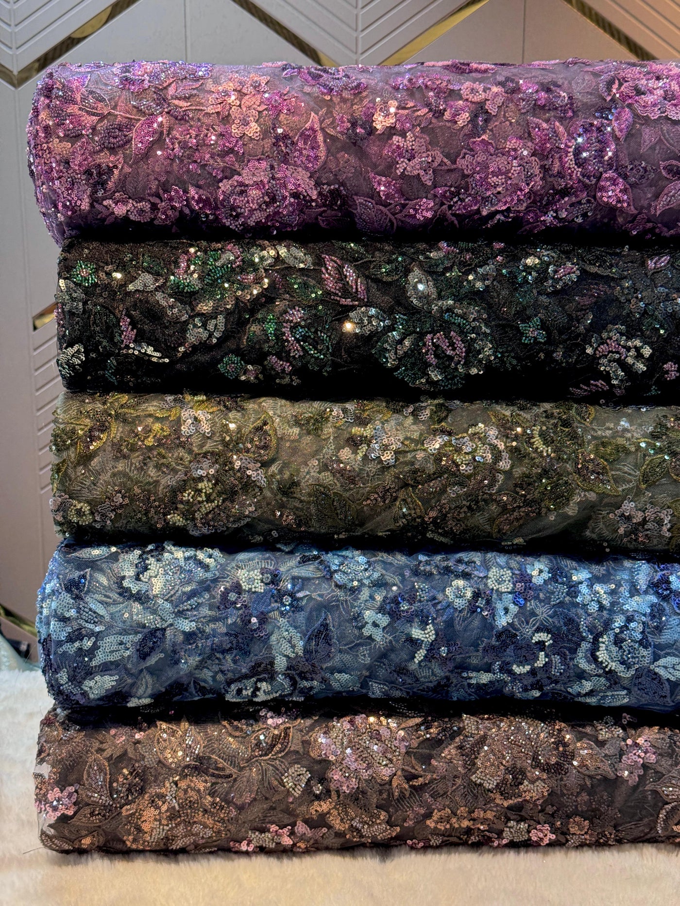 Imported Handwork Net Embroidery 54 inch width Dusty Shades