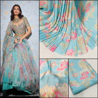 Satin Georgette Floral Print 44 Inch width