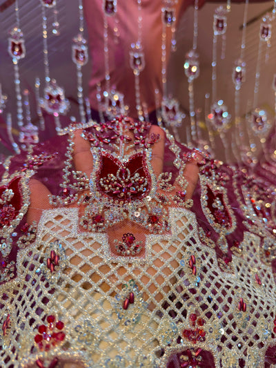Imported Handwork Net Embroidery with Velvet Applique Work 54 inch width