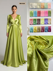 ( Wholesale Pack Of 20 meter- Dispatch After 7 days ) Apple Satin  Textured Solid Colors 44 inch width For Dress Lining Purpose