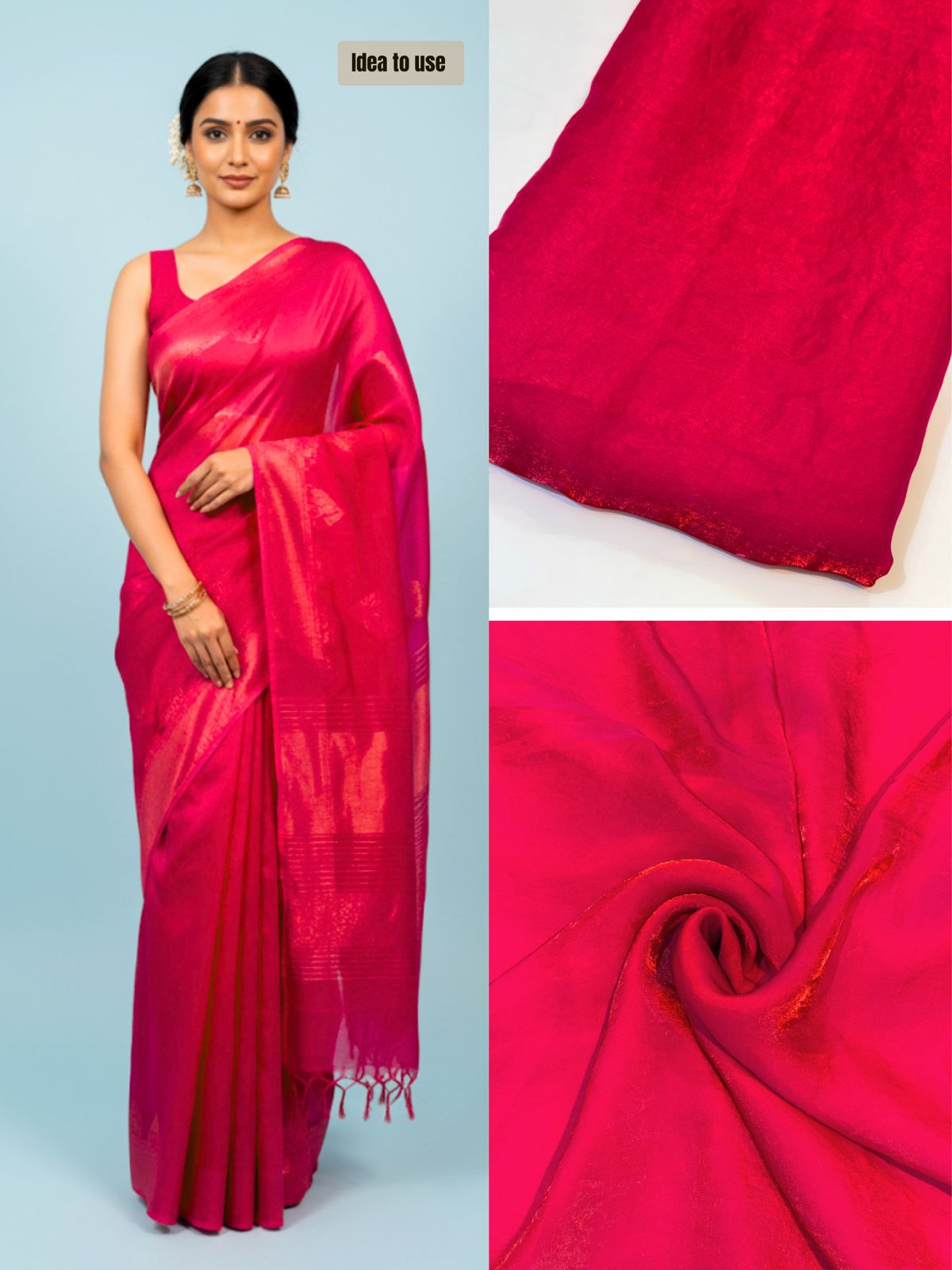Supersoft Two Tone Satin Organza Fabric 44 inch width (BF-2761)