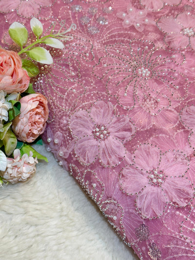 Ruhi Appliqué Handwork Net Embroidery 54 inch width