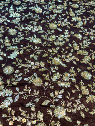 (Mix Match Combinations ) - Pure chinon sequins Work Shirt / Pure Chinon double Side Border Dupatta