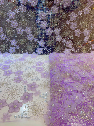 Ruhi Appliqué Handwork Net Embroidery 54 inch width
