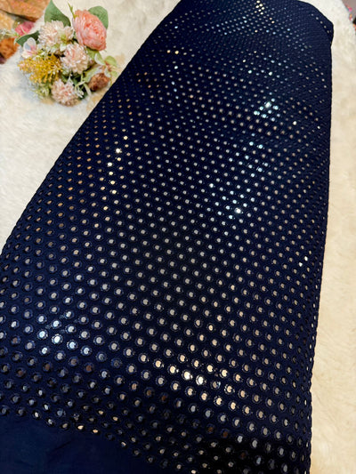 Pure Viscose Georgette Mirrror Embroidery 44 inch width