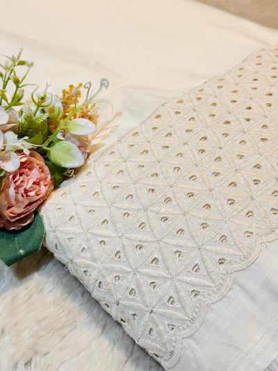 Pure Cotten Chikankari Cutwork For palazzo and Salwars 48 Inch width