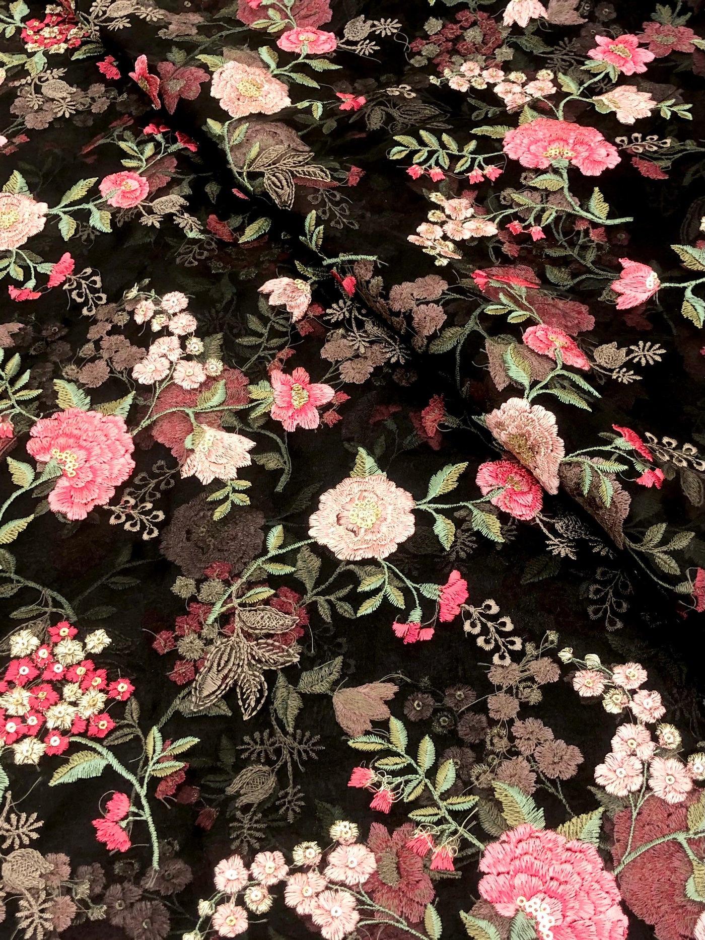 Black Pure Organza Silk Mix Match Combination Jaal /Booti Patterns ...