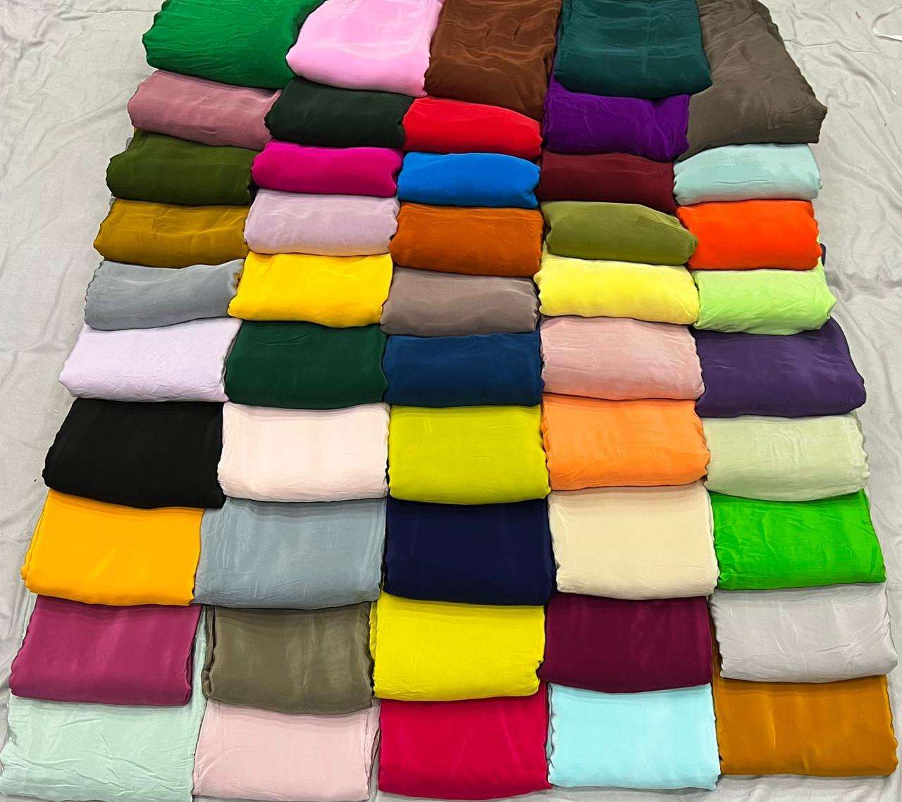 Pure Viscose Crape Plain Colors 44 Inch Width Solid Colors