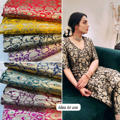 Meena Pure Silk Kimkhaab Brocade 44 Inch width