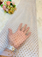 (Wholesale Pack of 10 meter) Sparkle Polka Pattern Glitter Nets 54 inch width Dyeable