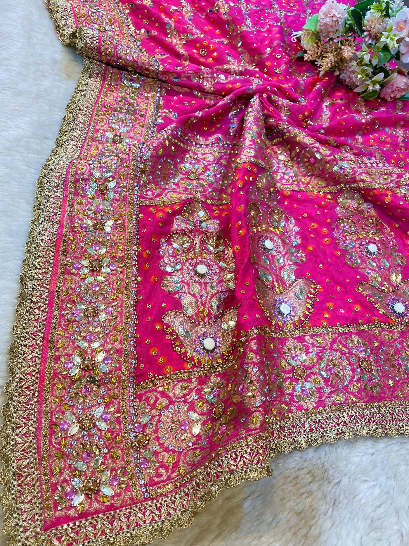 Sheeshmahal Pure Georgette Handwork Dupatta 2.35 meter length