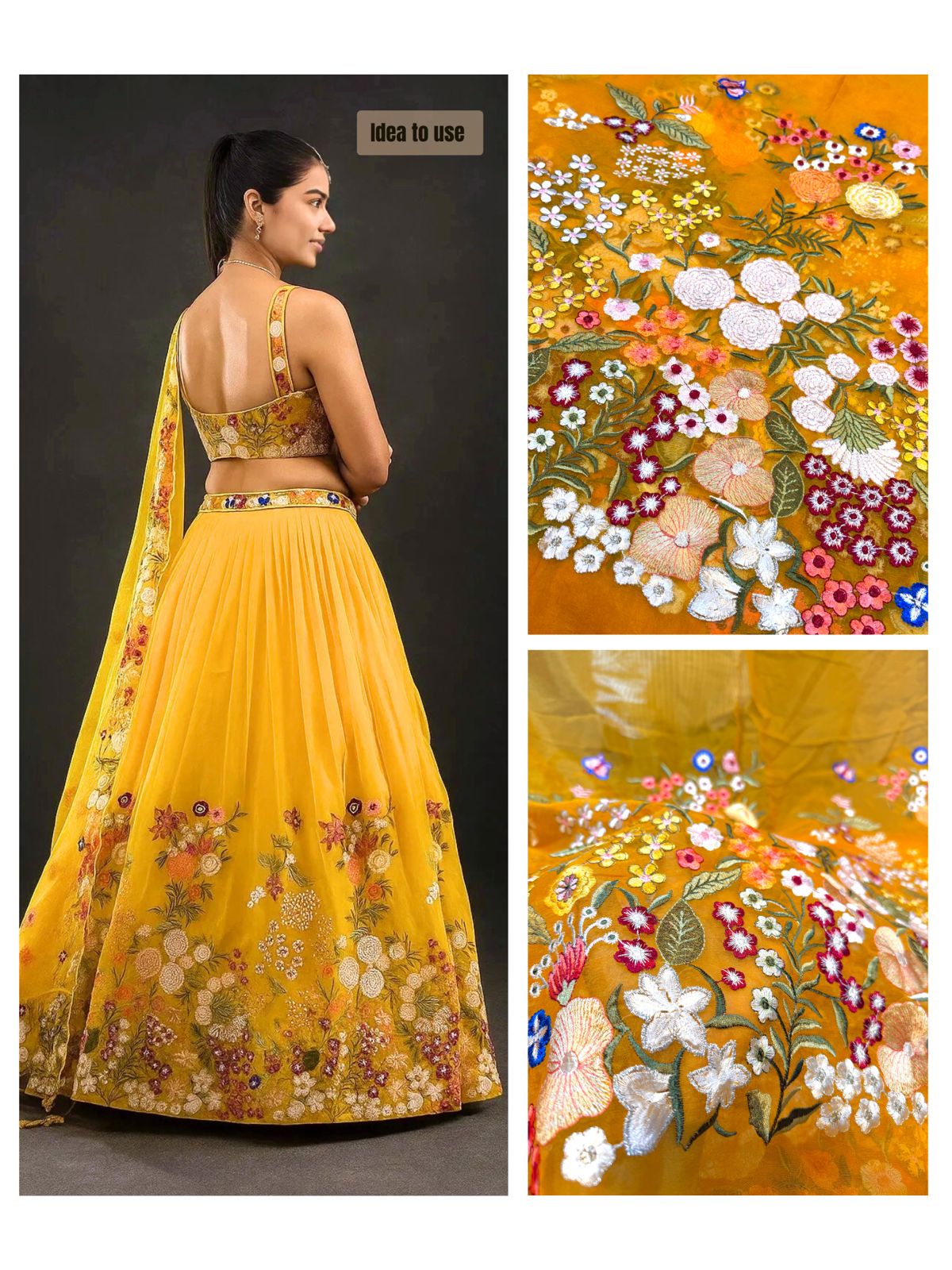 Kiara Organza Thread and Zari Embroidery With Daaman Design