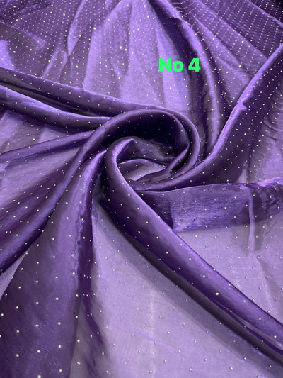 Organza Tissue With Siroski Work 54 inch width