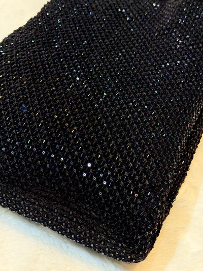 Velvet Net Cutdana and Sequins with Threadwork Embroidery 44 Inch Width