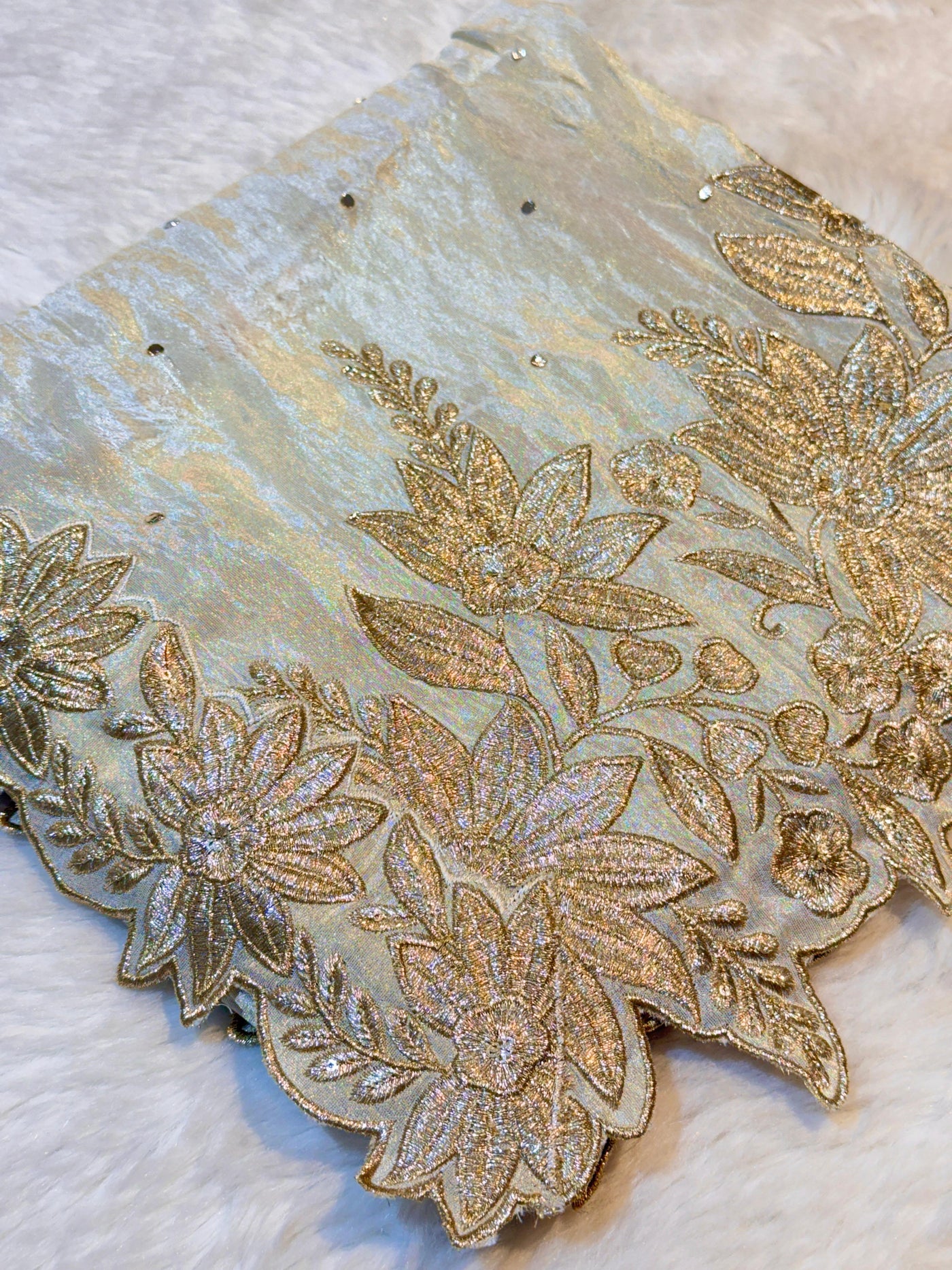 Pure Zari Tissue Booti Dupatta Dyeable 2.50 meter length