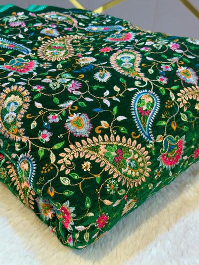Pure Velvet Paisley Embroidery 44 inch width