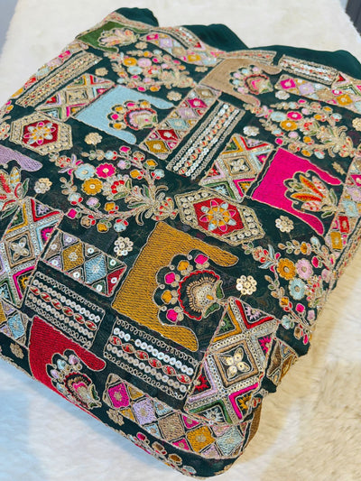 Arzoo Georgette Thread and Sequins Embroidery 44 Inch width