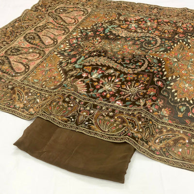 Pure Georgette Itar Dupatta With Pure Crape Suits (optional )