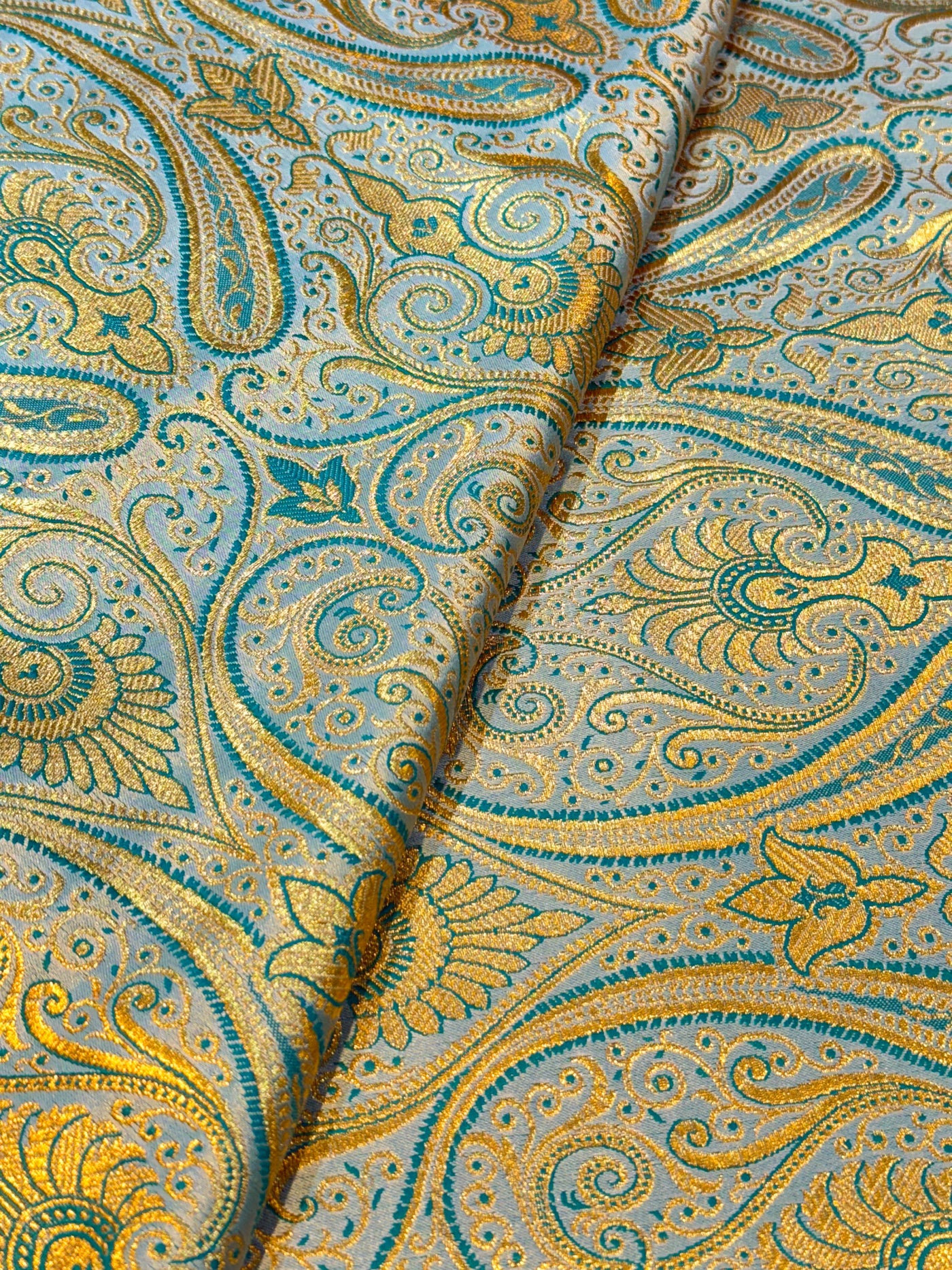 Sea Green Banarsi Brocades Talwar Pattern 44 inch width