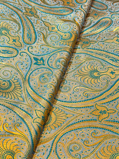 Sea Green Banarsi Brocades Talwar Pattern 44 inch width