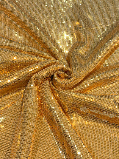 Gold Georgette Flat Sequins Sheet Embroidery 44 inch width